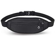 QKUDS running belt mobile phone up to 7 inch waist bag for women men children girls belt bag fanny pack waterproof for sports running jogging fitness cycling (black)