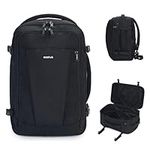 ECOHUB Carry on Backpack 30L, Travel Backpack, Weekender Bag for Men Women with 13 Pockets, 18'' Flight Approved Underseat Personal Item Travel Bag Airplane, Waterproof, USB Charging Port, Black