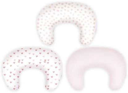 TotAha Soft Nursing Pillow Cover: Compatible with Updated Boppy Nursing Pillow, 3-Pack Stretch Breastfeeding Pillow Covers with Dual Zipper, Washable Replacement Slipcovers, Pillow Not Included