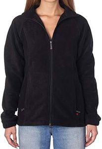 Alpine Swiss Jane Womens Full Zip Soft Polar Fleece Jacket BLK Large