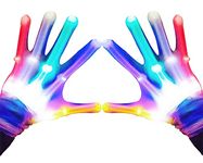 GLEDLOVES LED Gloves,LED Finger Gloves,Finger Light Gloves,LED Gloves for Kids Gifts,The Toys for 3-8 Year Old Boys Girls,Light Up Gloves have 5 Color/6 Mode,in Halloween Chrismas Party(1 Pair/S)