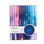 Jisomin 12pcs Constellation Gel Ink Pens, Creative Galaxy Pens, 0.5mm Extra-Fine Ballpoint Pen, Promotional Gift Stationery School Office Supply (Black Ink)