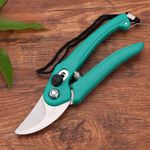 Cinagro Hand Pruner Cutter - 1 Pc, Heavy Duty Gardening Tools Grass Cutter, Plant Cutter for Home Garden, Wood Branch Trimmer, Garden Tools Grass Cutting Accessories (Steel Blades, Green)