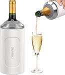 Wine Chillers, Stainless Steel Portable Champagne Cooler for Bottles-Ideal Gift for Wine Lover, Sleeve Bucket-Double Walled Vacuum Insulated for Most 750ml Bottles, White