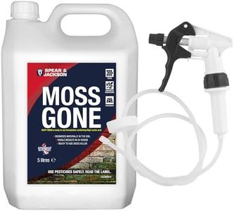 Spear and Jackson Moss Gone Moss killer 5 Litre with long hose trigger, Fast Acting, Suitable on Paths, patios and hard surfaces