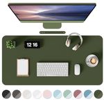MOLMO Non-Slip Desk Mat, Waterproof Desk Pad Table Protector, Easy Clean Laptop Mat Large Mouse Pad Leather Writing Mat with Suede for Office/Home/Decor (Dark Green, 80 x 40 cm)