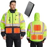 SRsafety Safety Heated Jacket,Waterproof Safety Jacket for Men with Pockets, Reflective High Visibility Safety Heated Jackets