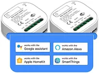 DoHome Homekit WiFi Relay Switch, Smart Relay Wireless Remote Control Light Switch Voice Control Outlet Timer Work with Siri, Alexa and Google Assistant DIY Your Home 2 Pack (Square)