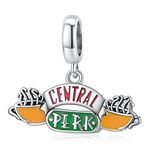 NewL 925 Sterling Silver Friends Central Perk Pendant Yogurt Bottle Charm Coffee Shop Forever Love Bead for Bracelet Bangle