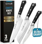 VERSAINSECT Knife Set of 3 - Chef Knife, Santoku Knife & Kitchen Utility Knife - Professional Chef Knife Set of Razor Sharp German Steel - Full Tang - Ergonomic Handles - Artisan Series