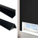 Keego 100% Blackout PVC Light Blockers for Window Shades and Blinds - Block Light Along The Sides of Blackout Blinds Great for Bedroom Nursery, Light Blocking Strips (Black, 58.5", 2pcs)