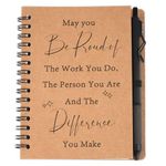 Hopton Leaving Gifts for Colleagues Women, 100 Pages Kraft A6 Notebook with Ballpoint Pen Set, Thank You Gifts, Staff Leaving Gift, Spiral Notepad for Colleagues Teachers Friends Men(Difference)