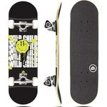 Magneto Complete Skateboard | Maple Wood | ABEC 5 Bearings | Double Kick Concave Deck | Kids Skateboard Cruiser Skateboard | Skateboards for Beginners, Teens & Adults (Free Stickers Included)