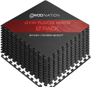 WOD NATION [12 Pack] Puzzle Exercise Mat ½” - EVA Foam Interlocking Foam Tiles Protective Flooring and Exercise Mats for Home Workout & Gym Equipment - Pack of 12 Interlocking Floor Mats, Gym Mat