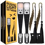 Lanlelin 2 Pack Rechargeable Book Light for Reading in Bed, 3 Color Temperatures, Stepless Dimming Brightness, 2 Kinds of Clips Use, Lasting & Portable & Bookmark, Perfect for Travel Camping Repairing