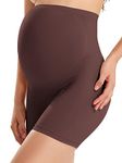 Gratlin Women's Seamless Pregnancy Shapewear High Waist Shorts Mid-Thigh Underwear Taupe XL