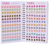 VAMA Fashions Multicolor Round Pastel English Mint Colors Stone Border Booklet Forehead Sindoor Sticker Bindi Book for Women