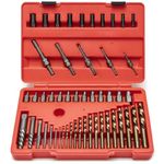 NEIKO 04202A Master Screw Extractor | 55 Pieces Broken Bolt Remover | Multi Spline, Extractor Pins, Spiral and Nut Extractors | 5/64” to 1/2" | Stripped Screws, Studs, Fittings and Lugs Extraction