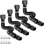 plusgutter 4 Pack Rain Gutter Downspout Extensions Flexible, Drain Downspout Extender,Down Spout Drain Extender, Gutter Connector Rainwater Drainage,Extendable from 21 to 68 Inches(Black)