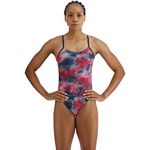 TYR Women's Durafast Elite Cutoutfit Swimsuit One Piece, Red/Multi, 26