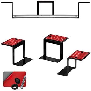 3” Metal Under Desk Laptop, Cable Box & Router Holder Mount, Adhesive & Screw in, Holds Upto 3" Devices Like Small Computers, MacBook, Surface, Keyboard, Network Switch, Modems & More