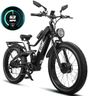 EcoE 6000W Dual Motor Electric Bike for Adults 52MPH with Charge Voltage 63V, 26x4 Fat Tire All Terrain Ebikes, Full Suspension E Bike, SHM 7-Speed Gear Electric Bicycle 63V-z-1