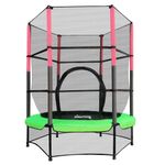 GALACTICA NEW Mini Trampoline | 4.5FT 55" with Safety Net Enclosure | Indoor Outdoor Children’s Activity Junior Trampoline - Green