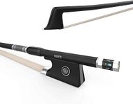 Hand-Crafted Violin Bow: Black Carbon Fiber Bow for Violin Players, Students & Teachers, Lovingly Made with White Mongolian Horse Hair by Viotti, Skilled Professional Violin & Bow Makers