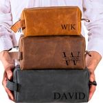 Personalized Leather Toiletry Bag f