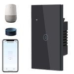 BSEED Smart Water Heater Switch, Zigbee Switch Compatible with Alexa, Google Assistant, Touch Switch with App Control and Timer Function for Bathroom, Shared Group Remote Voice Control, 40A, Black