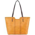 Montana West Tote Bag for Women Top Handle Satchel Purse, Broom Yellow, Large
