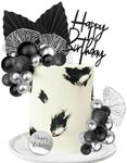 Silver Black Balls Cake Toppers Hap