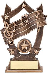 Decade Awards Music 3D Gold Sport Stars Trophy - Star Marching Band Award - 6.25 Inch Tall - Customize Now
