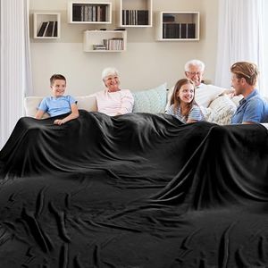 Edenleaf Big Oversized Soft Blanket, Giant Fleece Blanket 120x120, California King Warm Blanket for Whole Family, Bed, Sofa, Couch, Travel, Camping 120x120 Black