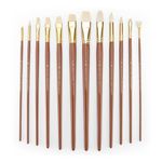 Royal and Langnickel RSET-9317 Long Handle Taklon Variety Brush Set - Firm Bone (Pack of 12)