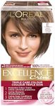 L'Oréal Paris Excellence Crème Hair Dye with Hyaluronic Acid, Light Brown E, Hair Color for Women, 100% Grey Coverage, Long Lasting Rich Colour, Hair Dye Kit, 1EA