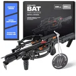 BALLISTA BAT Reverse L-Stock Draw Compound Mini Crossbow for Hunting, Fishing and Target for Adults and Youth - Fast 340fps, Powerful 150lbs, Lightweight 3.85lbs