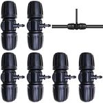 Drip Irrigation Connectors, CTRICALVER Barbed Tee Connectors Drip Irrigation, 1/2 inch Irrigation Fittings, Locked Barbed Reducing Tee for Drip Hose (6 Pcs)