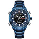 NAVIFORCE 9093 Luxury Men's Chrono Sport Watch Brand Military Waterproof EL Backlight Digital Wrist Watches Men Stopwatch Clock (NF9093-Blue)…