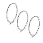 Minimalist Knuckle Rings Set 1.2MM Thin Line Stackable Stacking Midi Thumb Band Ring 925 Sterling Silver for Women Size E-Q