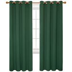 Deconovo Living Room Blackout Thermal Window Curtains, Kids Nursery Bedroom Curtains 2 Panels, 52W x 84L Inch Patio Door Curtains, Dark Forest Green