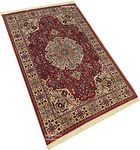 ELFIN RUGS Kashmiri Persian Traditional Silk Velvet Touch Carpet with Non-Slip Backing for Home Bedroom Living Room and Hall 4 Feet by 6 Feet (120x180cm) Color-Multi