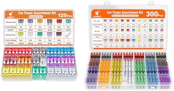 120 Standard fuses + 300 Car Fuse Assortment Kit (2 Ampere 3A 5A 7.5A 10A 15A 20A 25A 30A 35A 40A)