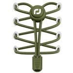 RJ-Sport Tieless Elastic Shoe Laces - Heavy Duty No Tie Shoelaces for Kids and Adult with Strong Lock and Speed Shoestrings, Number 016 - Army Green, One Size