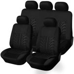 YCLNFC 9pcs Car Seat Covers for Subaru Outback (BR) IV 2009 2010 2011 2012 2013 2014 Full Set Universal Seat Protectors Covers Front Rear Full Surround Seat Cushion Accessories,Black