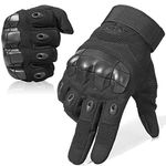 WTACTFUL Touch Screen Full Finger Gloves for Airsoft Painball Motorcycle Cycling Motorbike Men Women X-Large Black