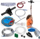 AOBOTE Zip line Kit for Kid and Adults,Zip line Up to 400lbs,Special Retractors and Disc Seats,Zipline Kit for Backyard,Playground Entertainment (100ft)