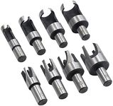 Bohaner 8 Pcs Wood Plug Cutter Set Wood Dowel Holes Plugs Cutters Round Shank Carbon Steel Claw & Tapered Drill Bits Set Cork Drill Hole Saw Tool HSS Tenon Drill Bits Cutter for Woodworking Tool