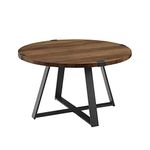 Walker Edison Anastiasia Modern Metal Wrap X Base Coffee Table, 30 Inch, Reclaimed Barnwood and Black