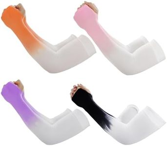 4 Pairs UV Sun Protection Arm Sleeves for Men Women, Compression Cooling Sun Sleeves - Sports - Workouts - Tattoo Cover(4 Colors)